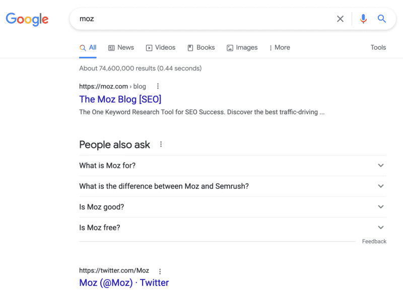 DMCA request removes Moz from Google Search index