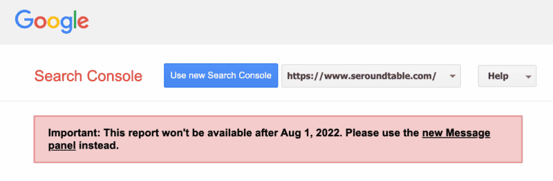 Google to sunset old Search Console message panel