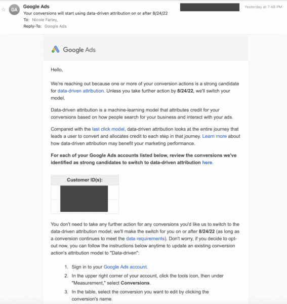 Google will automatically switch some advertisers’ attribution models