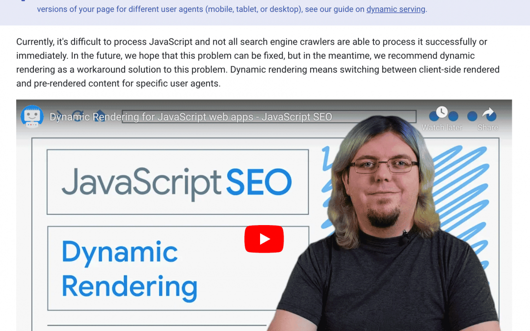 Google no longer recommends using dynamic rendering for Google Search