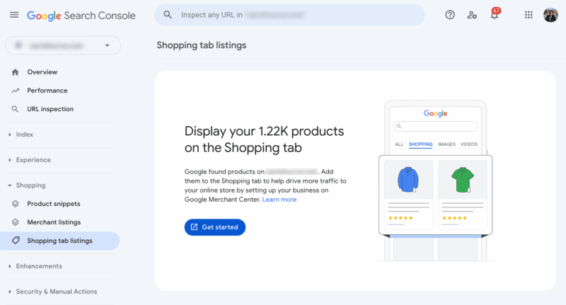 Google Search Console adds Shopping tab listings feature