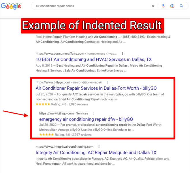Case study: Are indented search results on Google actually hurting your business?