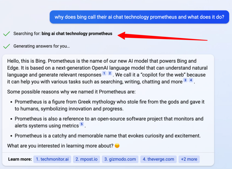 Microsoft explains how Bing AI Chat uses ChatGPT and Search with Prometheus