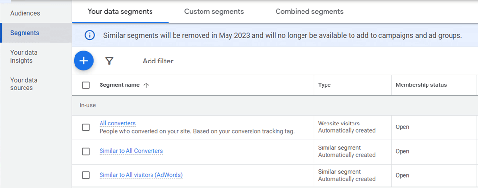 How to transition away from Google Ads similar audience segments