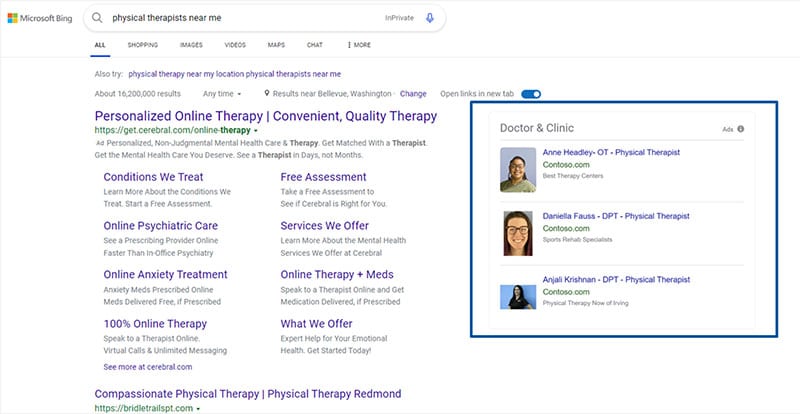 Microsoft Doctor and Clinic ads are now in open beta