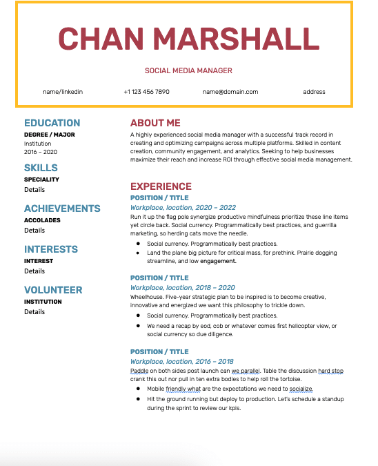 How To Write a Social Media Manager Resume [Free Templates]