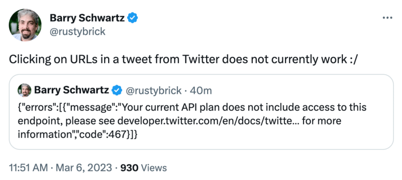 Twitter services are offline, including clicking on links, viewing images and more