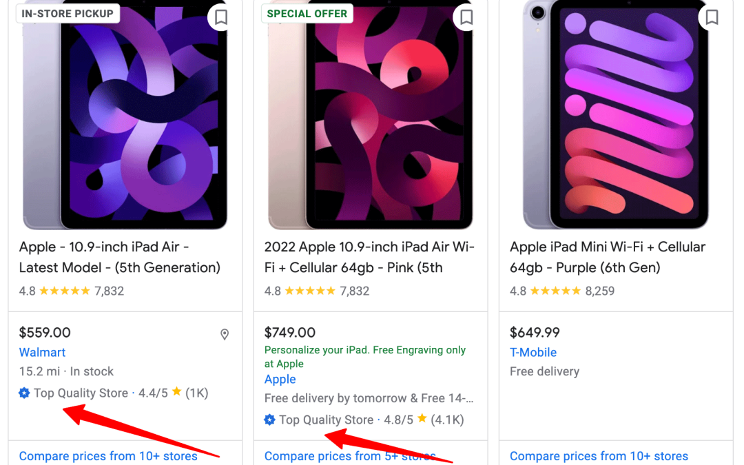 Google Top Quality Store badge replaced Trusted Store badge
