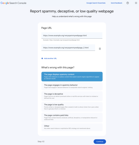 Google releases new search spam report form