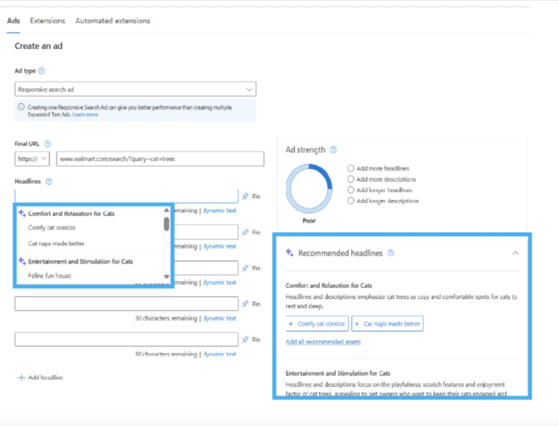 Microsoft rolls out AI-generated ad headlines and descriptions