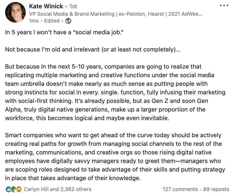 Unlocking org-wide impact: The benefits of a social media center of excellence