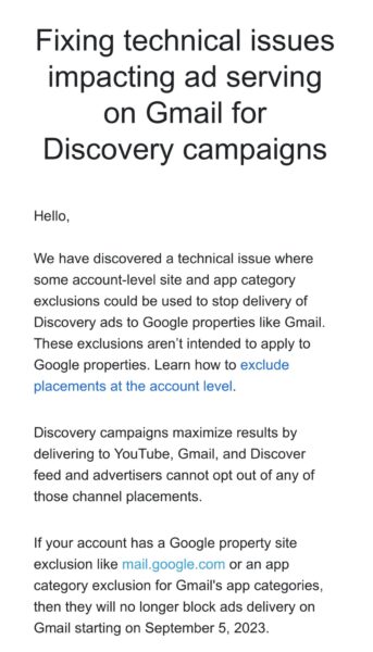 Google Ads fixing Discovery campaign technical issue