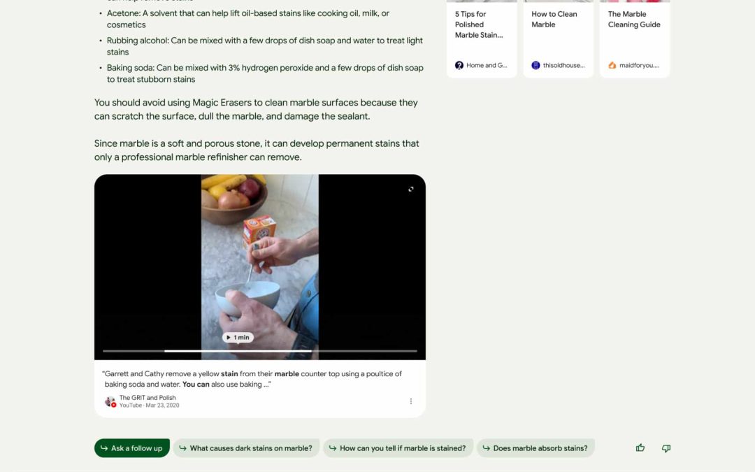 Google Search Generative Experience adds videos to AI-generated answers