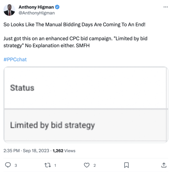 Google Ads explains ‘limited by bid strategy’ status amid manual bidding concerns