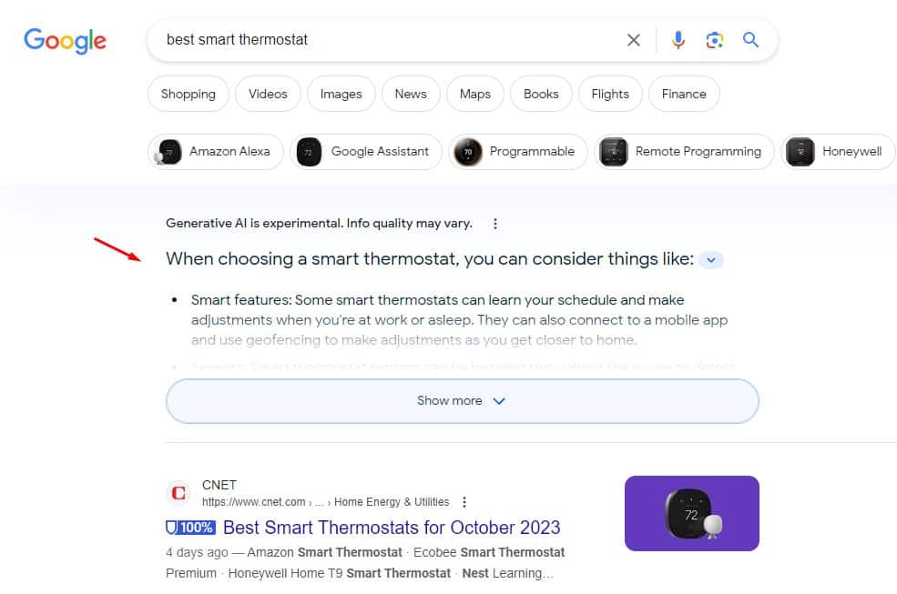 Google testing more subtle Search Generative Experience design