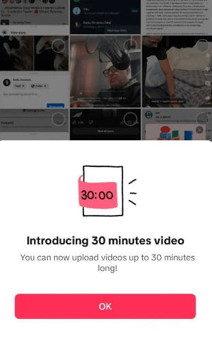 TikTok pilots 30-minute video uploads for select users