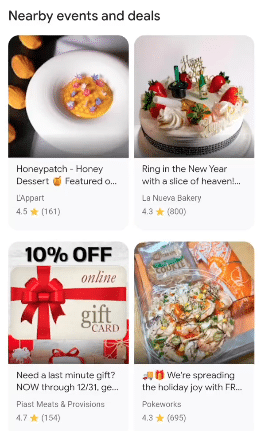 Google tests new Nearby Events and Deals feature in SERPS for local businesses