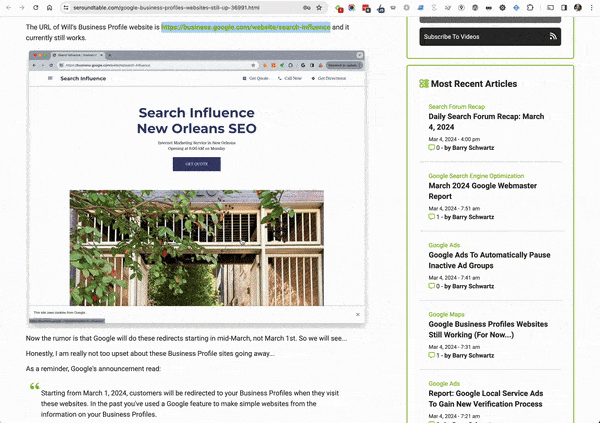 Google Business Profile websites are now redirected to Google Maps