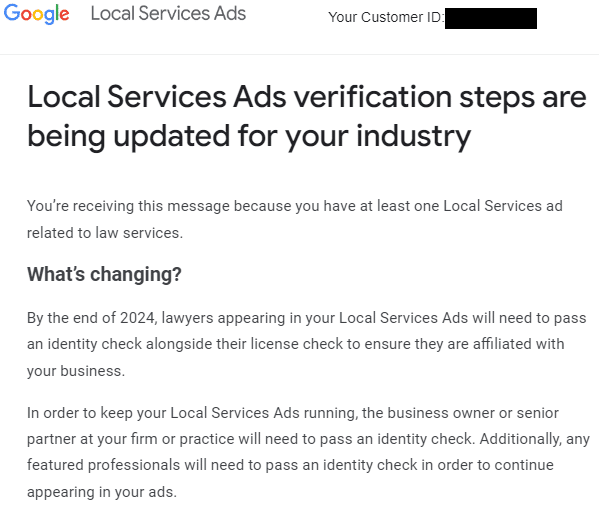 Google is updating Local Services Ads verification process